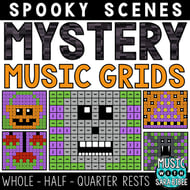 Spooky Mystery Music Grids - Whole, Half and Quarter Rests Digital Resources Thumbnail